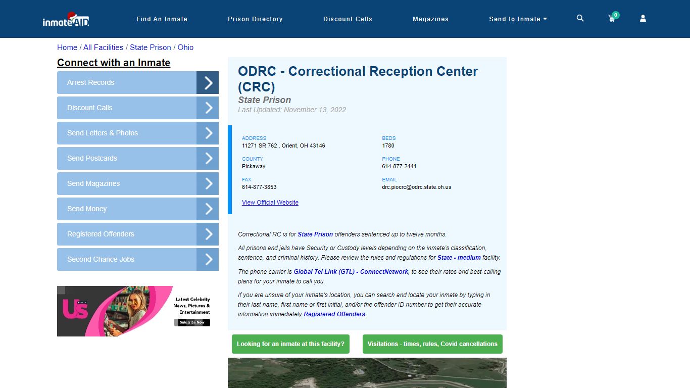 ODRC - Correctional Reception Center (CRC) - InmateAid